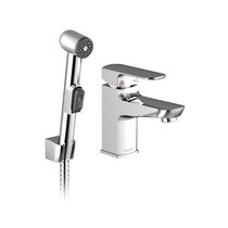 Einhand-Waschtischbatterie mit Funktionshandbrause und Wandhalterung