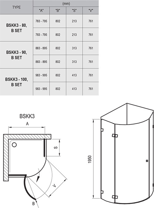 Duschdrehtür Runddusche Brilliant BSKK3