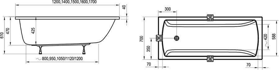 Badewanne Classic II