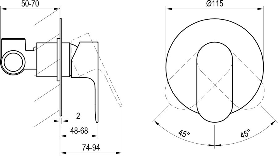 Eleganta EL 062.00 Unterputzarmatur, ohne Umsteller