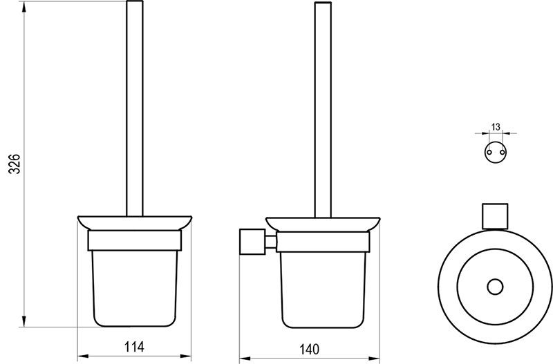 Halter mit Toilettenbürste und Behälter Fold