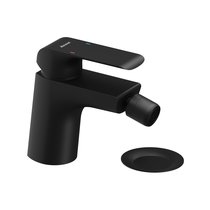 Flat black Bidet mit Ablaufgarnitur Click-Clack