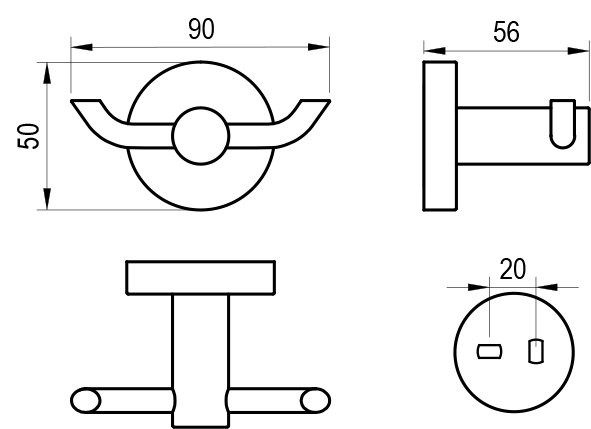 Doppelter Handtuchhaken Kona