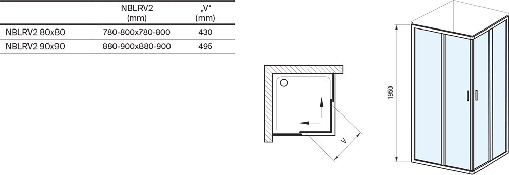 Duschgleittür Blix II NBLRV2
