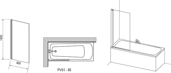 Badewannenabtrennung PVS1