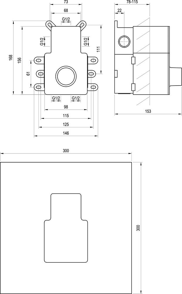 R-Box Termo, Grundkörper für Thermostat-Unterputzarmaturen