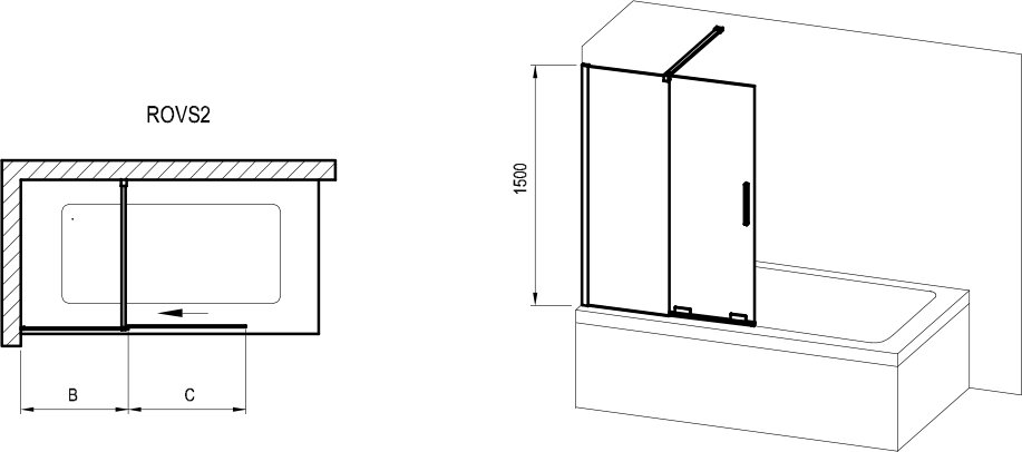 Badewannenabtrennung ROVS2