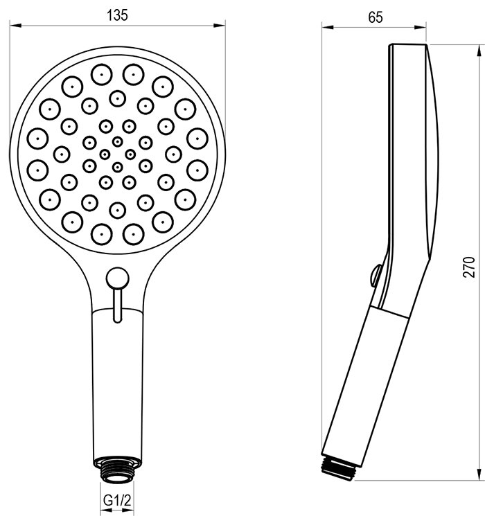 950.00 Handbrause, 3 Funktionen