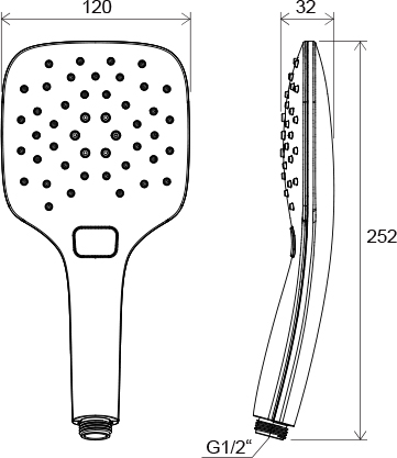 Handbrause, 3 Funktionen