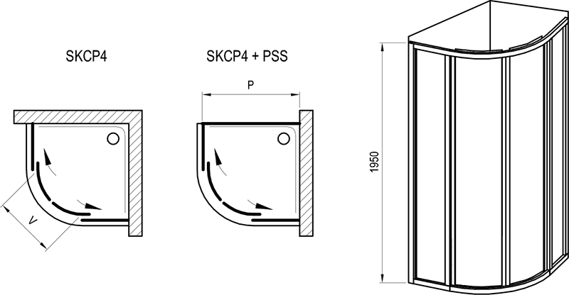 Duschgleittür Runddusche Objekt SKCP4