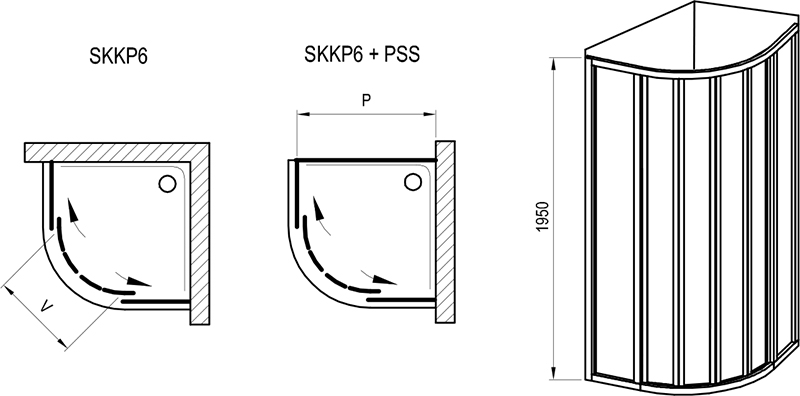 Duschgleittür Runddusche Objekt SKKP6