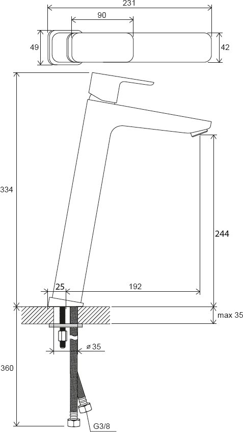 10° Free Einhand-Waschtischbatterie