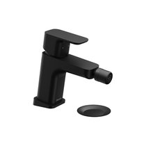 Schwarz Einhand-Bidetbatterie 10° Free black, mit Ablaufgarnitur Click-Clack