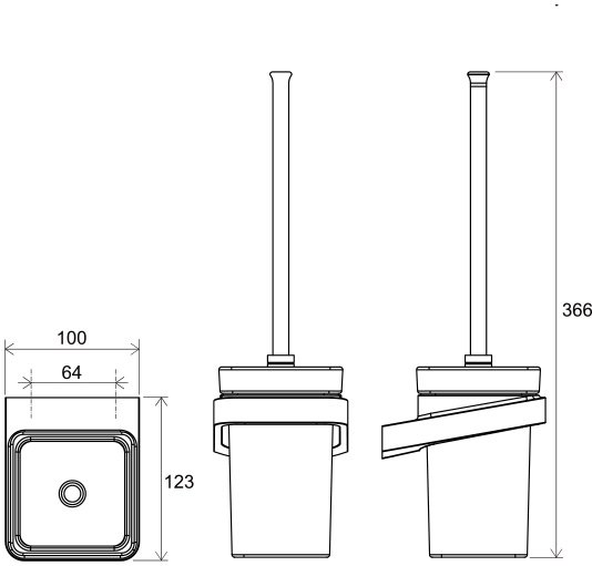 Klobürstenhalter mit Klobürste 10°