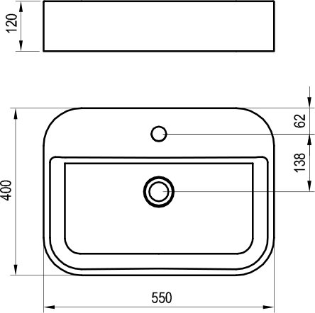 Keramik-Aufsatzwaschbecken Ceramic Slim Shelf R