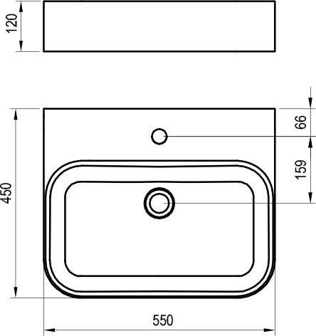 Keramik-Aufsatzwaschbecken Ceramic Slim Wall R