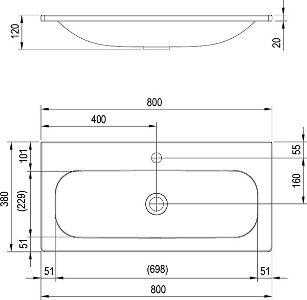 Waschbecken Ring 800