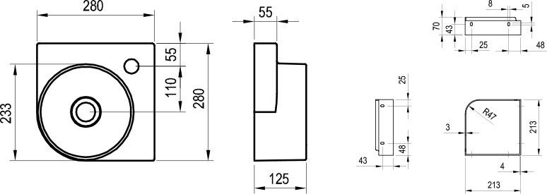 Mini-Waschbecken Yard 280 C